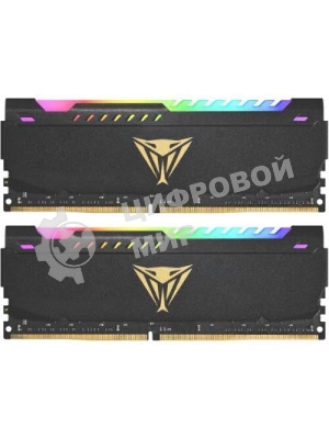 Оперативная память Patriot Viper Steel, DDR4, 64GB (2x32GB), 3200MHz, CL18, DIMM, с радиатором, RGB, черный