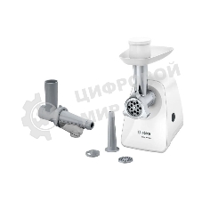 Мясорубка электрическая Bosch MFW2515W белый, 1500 Вт, 1.7 кг/мин, защита от перегрузки, насадки - 4