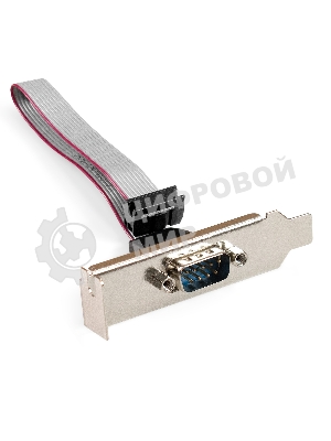 Планка портов в корпус 1xCOM ExeGate BrctDB91-LP (Com 10-pin (F) --> RS232 DB9 Male, кабель 20 см, Low Profile)