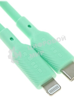 Кабель QUMO, MFI С94, Type-C на MFI Apple 8 pin, силиконовый, 1м, 2,22A, 9V, 20W, PD (зеленый)