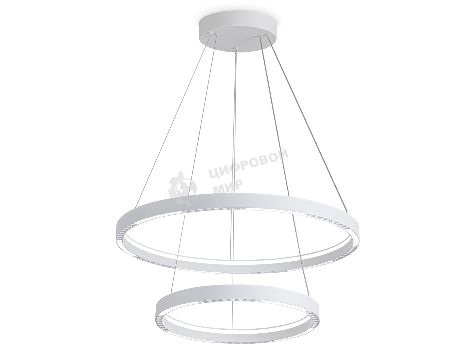 Подвесной светодиодный светильник Ambrella light FL5862/2 WH белый 45W 3000K/4200K/6400K D600/400*830 (без ПДУ)