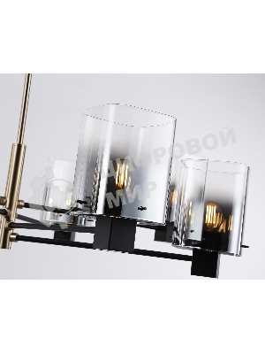 Люстра Ambrella light LH57043/8 BK/DBS/SM черный/темная латунь/дымчатый E14/8 max 40W D830*710