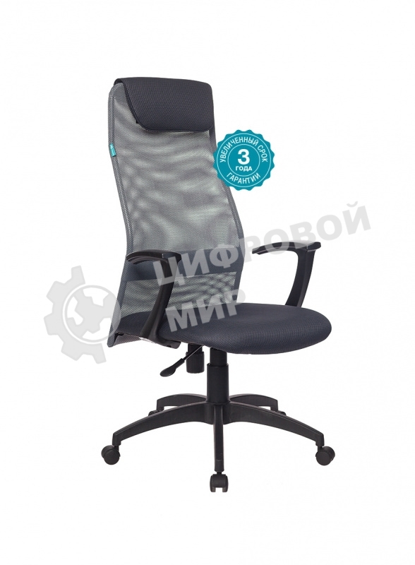 Кресло руководителя Бюрократ KB-8N/DG/TW-12 серый TW-04 TW-12 сетка