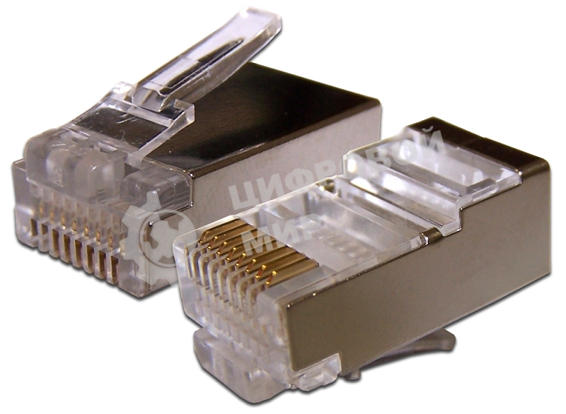 Коннектор Lanmaster RJ45 STP 8P8C, универсальный, для толстого кабеля, cat.6, 100 шт.