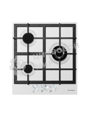 Газовая варочная панель Maunfeld EGHE.43.33CW/G, 3 конфорки, эмалированная сталь, белый