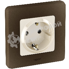 Розетка 2К+З со шторками немецкий стандарт 16А 250 В слоновая кость