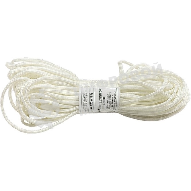 Шнур хозяйственный Сибртех D 5 мм, L 25 м, полиэфирный