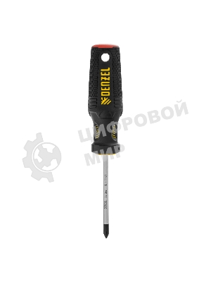Отвертка Denzel PH1х75 мм, S2, 3к рукоятка