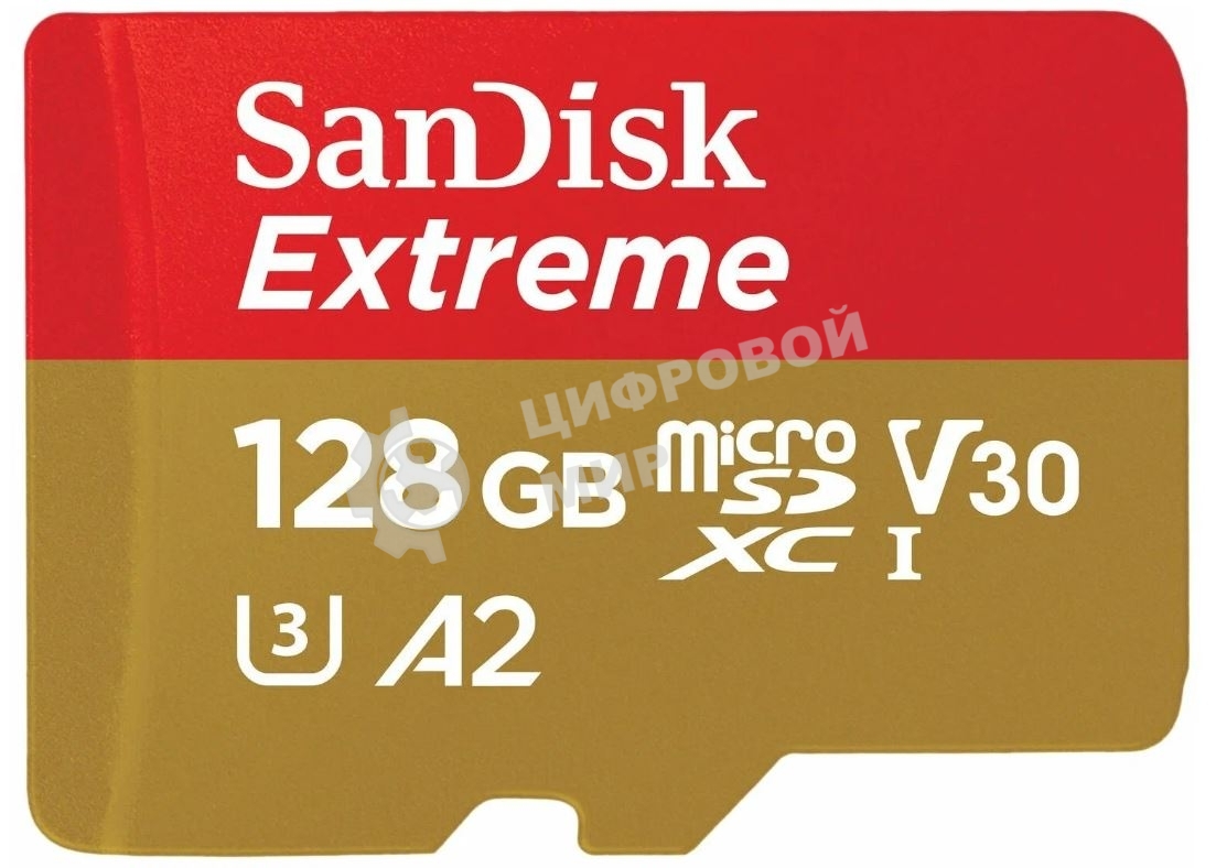 Флеш карта microSD 128Gb SanDisk microSDXC Class 10 UHS-I A2 C10 V30 U3 Extreme 190MB/s