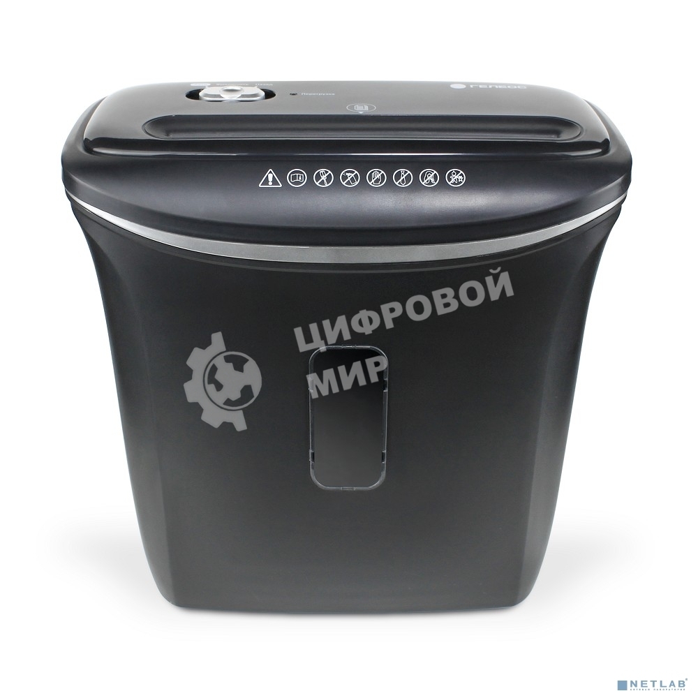 Шредер ГЕЛЕОС УД14-5, (DIN P-5), фрагмент 1,9х12мм, 5-6 лист (70г/м2), скобы, 14 литров