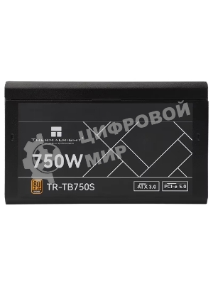 Блок питания Thermalright TR-TB750S, 750W 80 PLUS Bronze, (ATX, 3, PCIe 5.0, Non-modular, 1x24(20+4)pin 550мм, 1xCPU*2 8(4+4)pin 600+150мм, 1xPCIe*2 8(6+2)pin 500+150мм, 1x12VHPWR PCIe 5.0 12+4pin 600мм, 1xSATA*3+MOLEX4pin*1 400+150+150+150мм, 1xSATA*2+MOLEX4pin*2 400+150+150+150мм, Active, 120x120мм, 150x140x86mm, APFC, )
