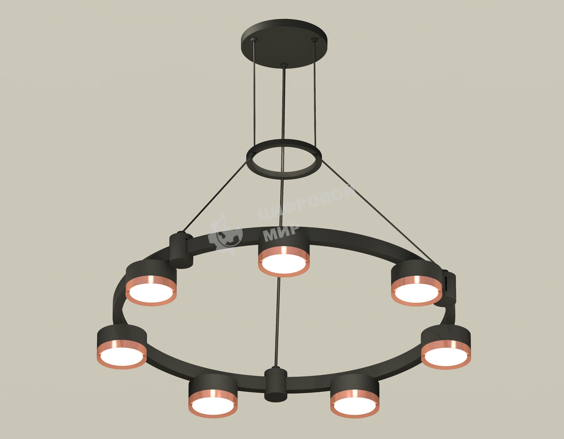 Светильник Ambrella light XR92051503/7 SBK/PPG черный песок/золото розовое полированное GX53 (A9205, C9238, N8126)