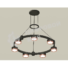 Светильник Ambrella light XR92051503/7 SBK/PPG черный песок/золото розовое полированное GX53 (A9205, C9238, N8126)