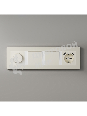 Рамка на 4 поста WERKEL Split (айвори/белый, soft-touch) W0043066