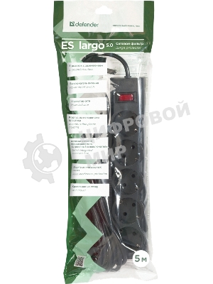 Сетевой фильтр Defender 5M ES LARGO 5OUTL.