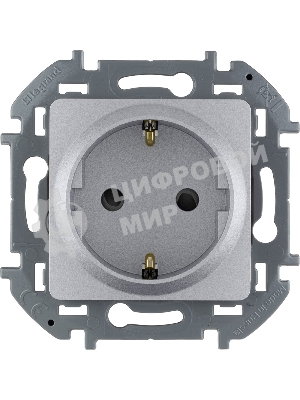 Розетка 2К+З со шторками немецкий стандарт 16А 250 В алюминий