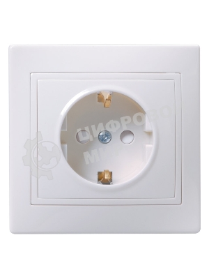 Розетка 1-м СП Кварта 16А РСш10-3-КБ защ. шторки с заземл. IP20 белый IEK ERK11-K01-16-DM