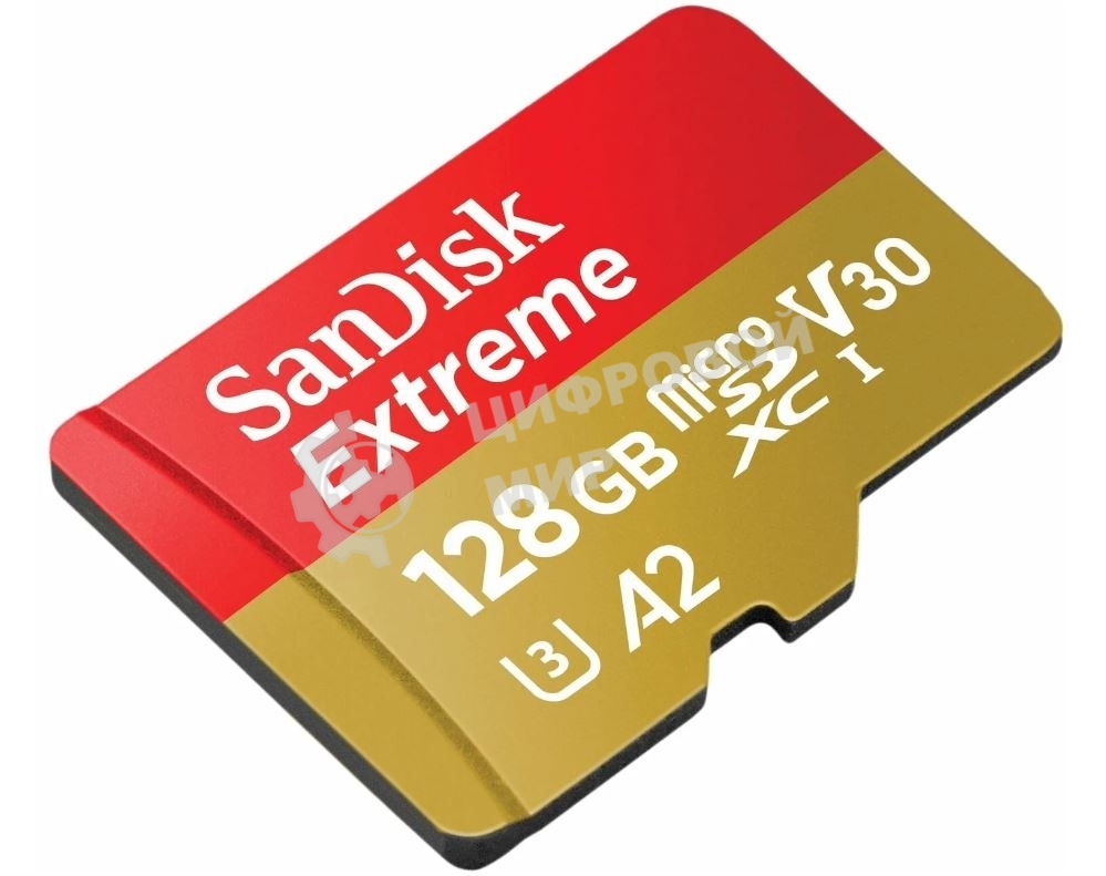 Флеш карта microSD 128Gb SanDisk microSDXC Class 10 UHS-I A2 C10 V30 U3 Extreme 190MB/s