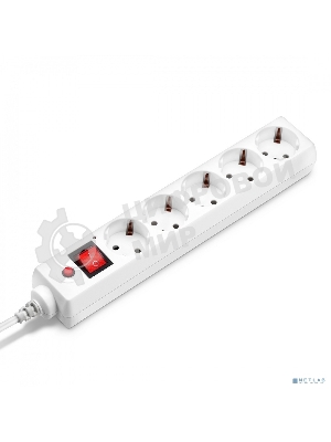 Сетевой фильтр Buro 500SH-1.8-UPS-W 1.8м, 5 розеток, белый, коробка