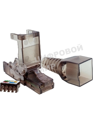 Коннектор Suprlan 10-0239-1, UTP cat.6a RJ45, с защитным колпачком, прозрачный