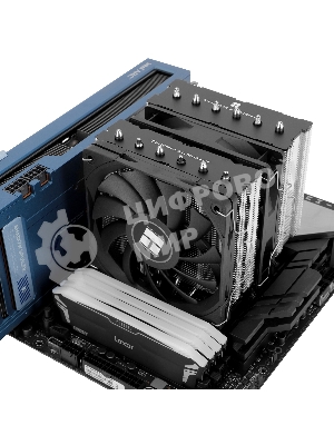 Кулер для процессора Thermalright Royal Knight 120 SE (4-pin PWM, 155мм, Ni/Cu, 6x6мм, 2x120мм, 66.17CFM/59CFM, 25.6dBA/26.1dBA, 1500RPM/1800RPM, S: 1200, 1700, 1851, 115X, AM4, AM5, silver, black)