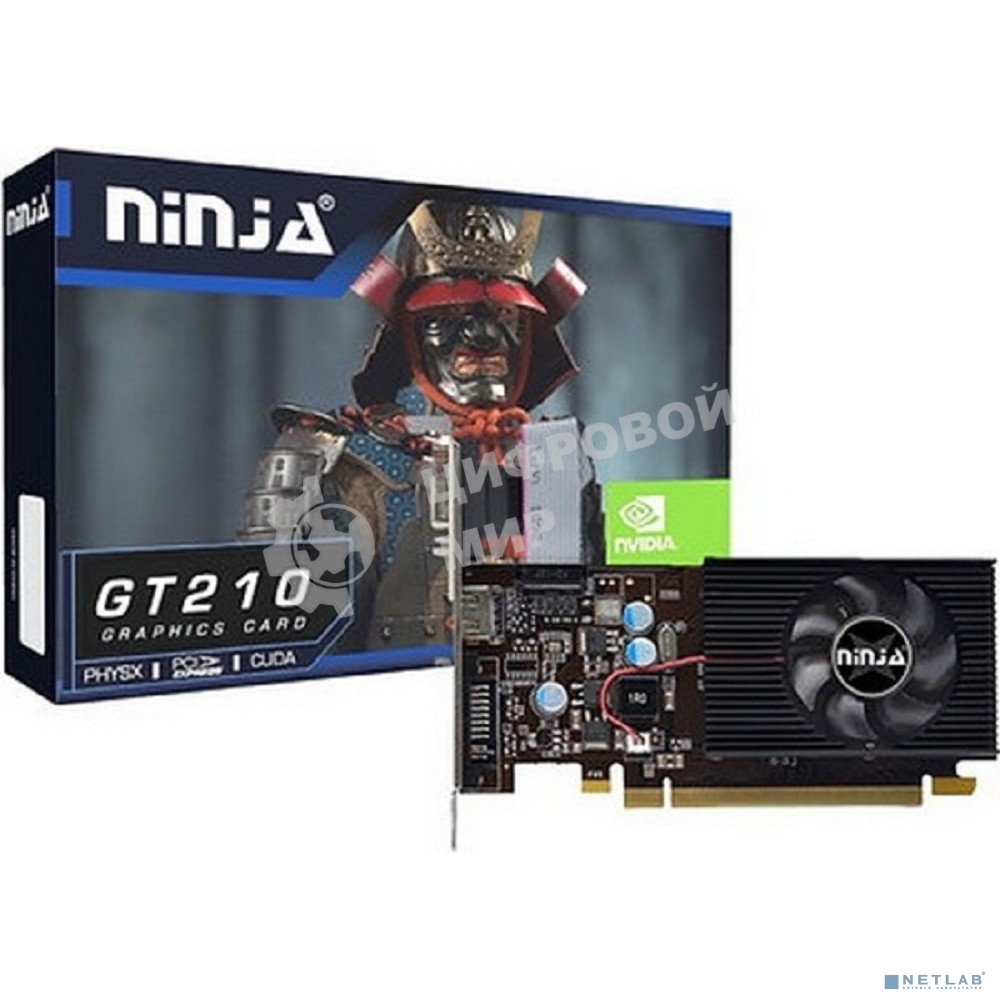 Видеокарта Ninja (Sinotex) GT210 512M 64bit DDR3 DVI HDMI CRT PCIE