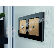 Лицевая панель ALFA (Шампань) для HDMI розетки QUANT AP6140