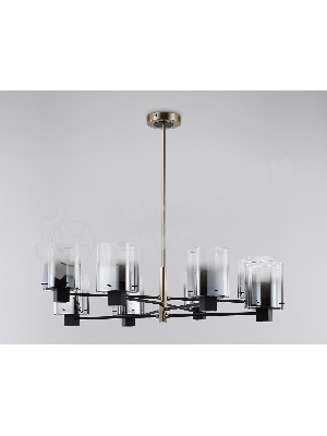 Люстра Ambrella light LH57043/8 BK/DBS/SM черный/темная латунь/дымчатый E14/8 max 40W D830*710