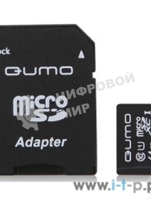 Флеш карта QUMO QM64GMICSDXC10U1 64Gb MicroSDXC Class 10 UHS-I, SD adapter