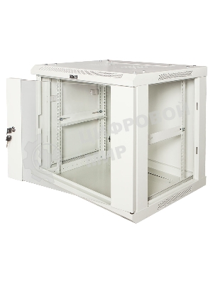 Шкаф настенный серии Pro, 6U 600x600, стеклянная дверь