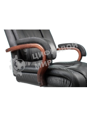 Кресло Бюрократ T-9925WALNUT/BLACK черный, кожа