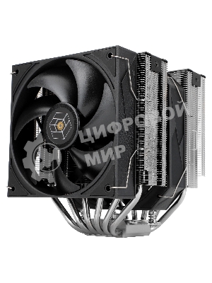 Кулер для процессора Thermalright Royal Pretor 130 (4-pin PWM, 158мм, Ni/Cu, 6x6мм, 1x120+1x130мм, 80.45CFM/81.88CFM, 29.4dBA/28.3dBA, 2150PM/1750RPM, S: 1200, 1700, 1851, 2011, 2066, 115X, AM4, AM5, silver, black)