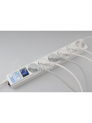 Сетевой фильтр PowerCube, PC PRO, 5 м, 6р, белый, 16А, SPL6-16-P-5M