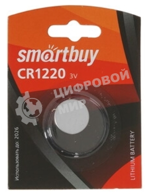 Батарейка Smartbuy CR1220/1B (12/720) (SBBL-1220-1B) (1 шт. в уп-ке)