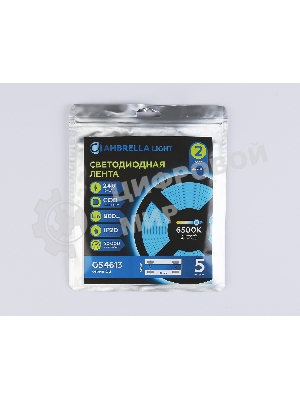 Светодиодная лента Ambrella light GS4613 COB 400Led/10W m/ 24V IP20 6500K/ 5m*5mm*2.1mm (2 конт.)