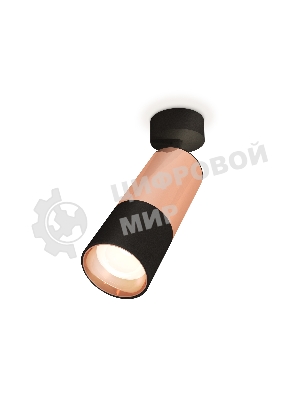 Комплект поворотного светильника Ambrella light XM6302001 SBK/PPG черный песок/золото розовое полированное MR16 GU5.3