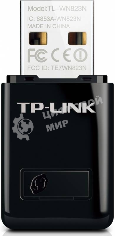 Сетевой адаптер TP-Link SOHO TL-WN823N Беспроводной USB мини адаптер 300 Мбит/с стандарта N c кнопкой QSS(Realtec)