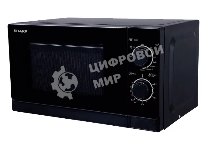 Микроволновая печь Sharp R-6000RK черный, 20 л, 800 Вт, переключатели - поворотный механизм