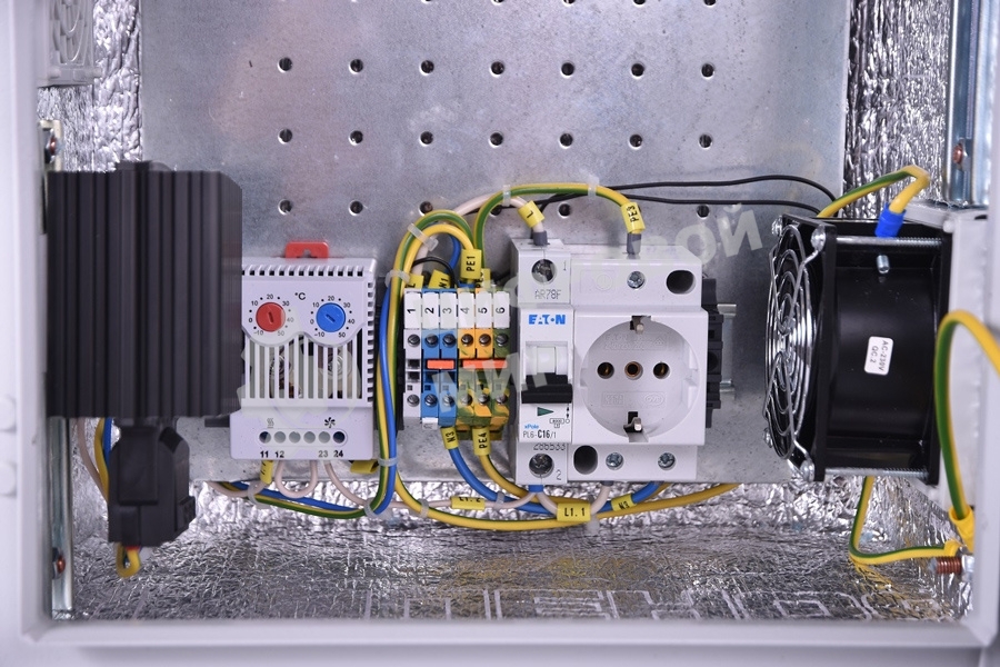 Шкаф ЭКОНОМ уличный всепогодный настенный укомплектованный (В400 Ш400 Г250), комплектация T2-IP65