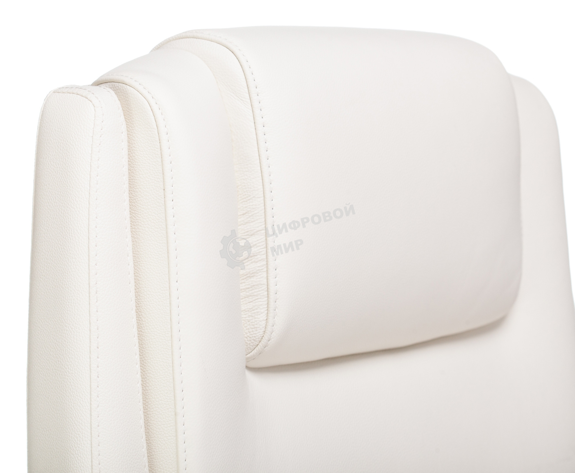 Кресло руководителя Бюрократ DUKE белый, кожа, крестовина металл/дерево