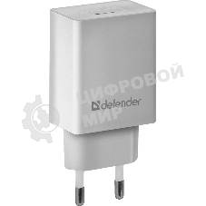 Сетевой адаптер питания Defender 1xUSB, 5V/2.1А, белый (UPA-21)