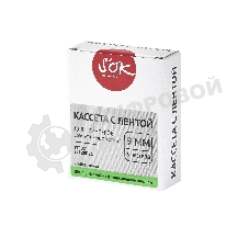 Кассета с лентой S'OK by Sakura Printing TZED21 для Brother, черный на зеленом, 9мм/8м, наклейка