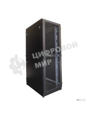 Шкаф серверный напольный 42U (600 1200) дверь перфорированная 2 шт., цвет черный