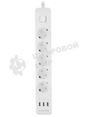 Удлинитель с USB зарядкой Harper UCH-510 White