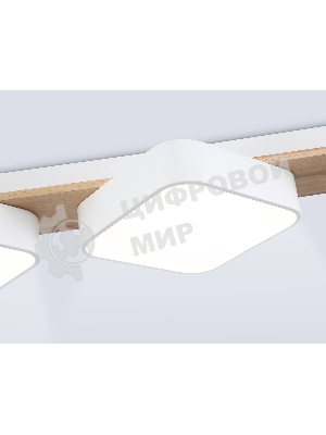 Светильник Ambrella light FL4877/3 WH/WD белый/дерево 54W 3000-6000K 680*200*70 (без ПДУ)
