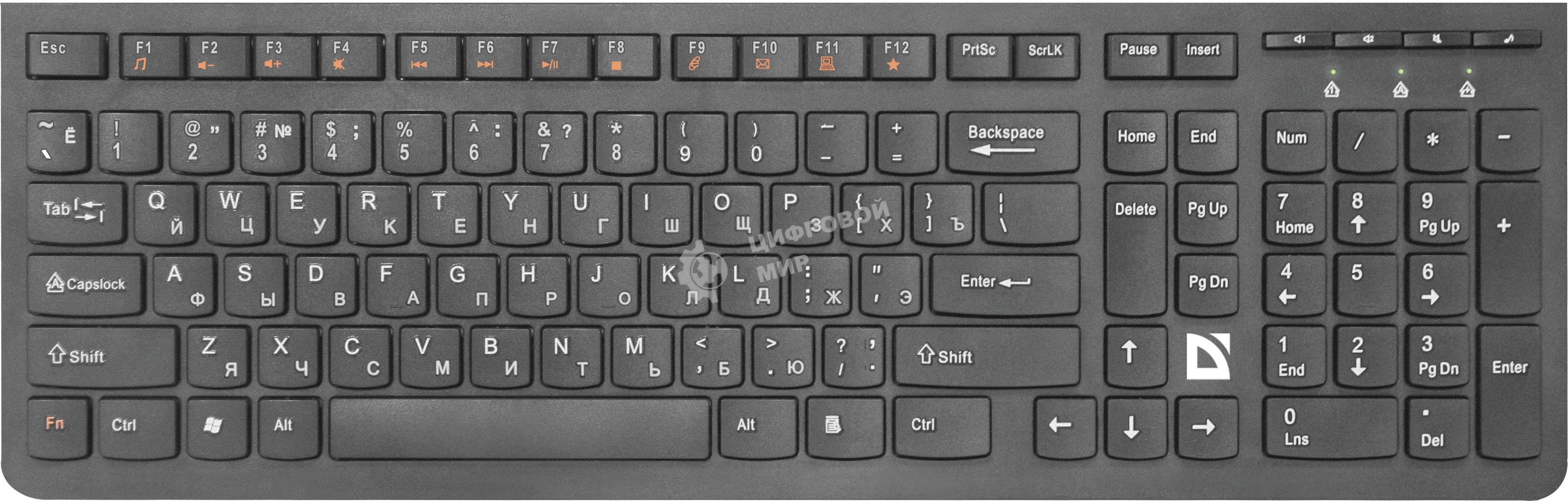 Клавиатура беспроводная Defender ULTRAMATE SM-535 RU USB, радиоканал, черный