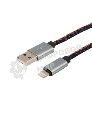 Кабель Rexant USB кабель для iPhone 5/6/7 моделей, шнур в джинсовой оплетке