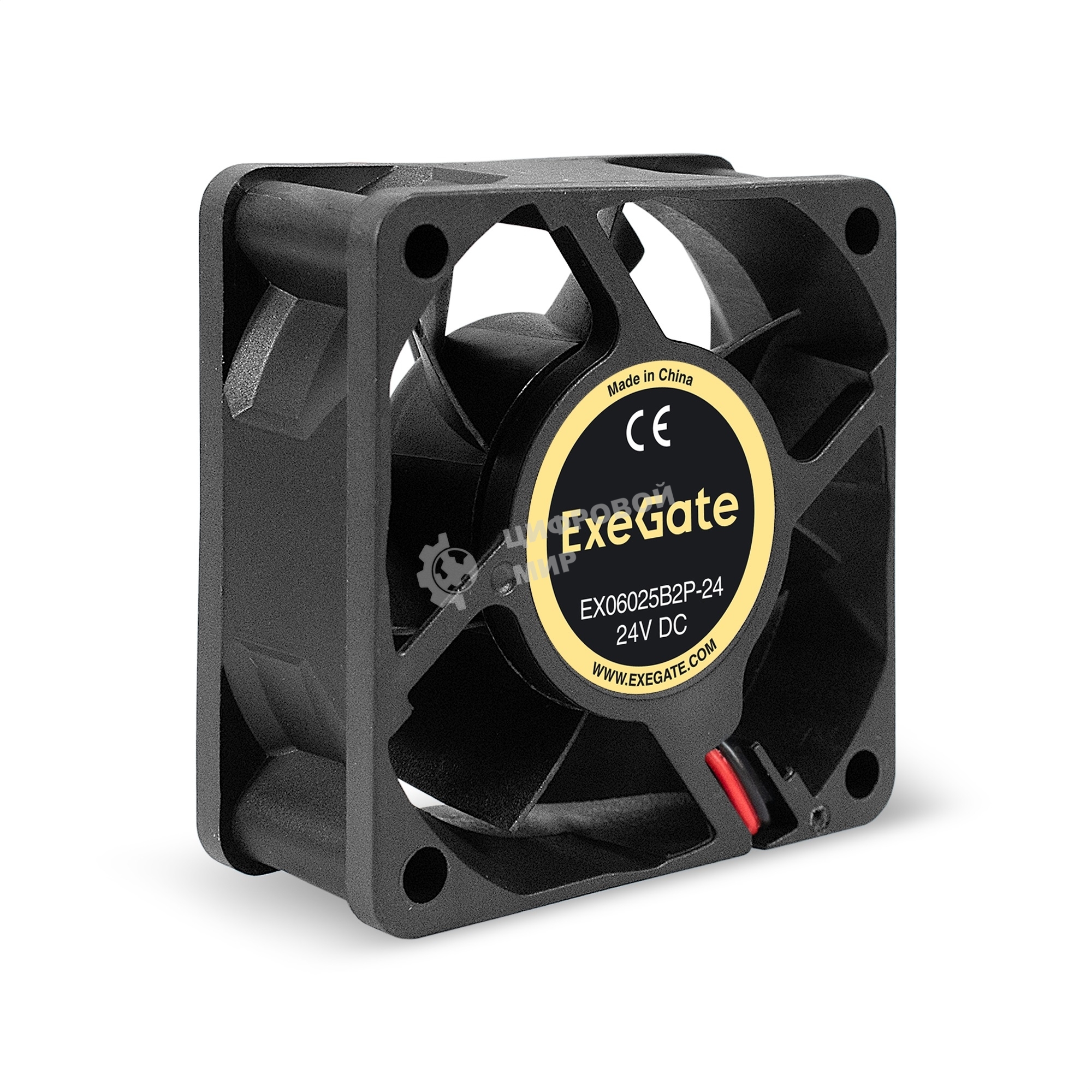 Вентилятор для корпуса ExeGate EX06025B2P-24 черный, 60 мм, 5100 об/мин, 34 дБ, 2 pin