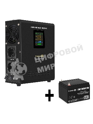 Комплект Источник бесперебойного питания EX295996RUS + батарея 26Aч EX282970RUS 1шт (инвертор, синус, для котла, настенный) ExeGate FineSine SX-800.LCD.AVR.2SH <800VA/500W, чистая синусоида, цветной LCD-дисплей, AVR, 2*Schuko, линейно-интерактивный, крепление настенное/универсальное, черный> + батарея ExeGate DT 1226 (12В, 26Ач) 1шт