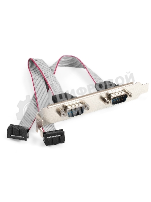 Планка портов в корпус 2xCOM ExeGate BrctDB92 (Com 10-pin (F) --> 2 x RS232 DB9 Male, кабель 20 см)